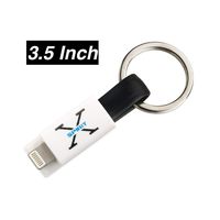 X spirit Keychain Charging Cable for iPhone, Short Small Mini Portable Charging/Sync Charger Cord for Apple Devices: iPhone, iPad, iPad Pro, iPod Touch. (Black)