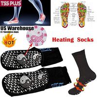TSSSPLUS Black Foot Support,Ankle Braces,Self Heating Socks,Relief Pain Thermal Warmer Feet Comfort Foot Care Therapy Self Heating Socks