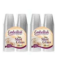 Embellish Hard Plastic 1oz Clear Shot Glass 100 count