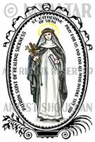 St Catherine of Siena Patron of Healing Sickness 4"x6" Set of 6 Linen Postcards