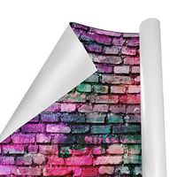 Gift Wrapping Paper Roll Colorful Brickwall for Birthday,Holiday,Wedding,Baby Shower Gift Wrap - 3Rolls - 58inch x 23inch Per Roll