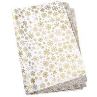60 Sheets issue Paper Whaline Snowflake Acid Free 20" x 28" for Wrapping Paper DIY and Craft, Gift Bags Big Size Christmas Decorations (Gold)