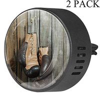 Brown Old Boxing Gloves Over Wooden Wall 2 PCS Car Essential Oil Diffuser Vent Clip Car Aromatherapy Diffuser, White Musk