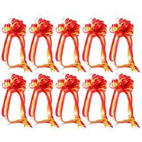 Amosfun 10Pcs Pull Bows Pull String Bows for Presents Easy and Fast Gift Wrapping Accessory Wedding Bows Decorations