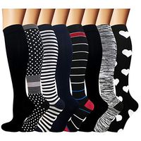 Copper Compression Socks For Men & Women -8 Pairs- Best for Running, Athletic, Medical, Pregnancy and Travel (C3-Black 04 -8 pack, Large / X-Large)