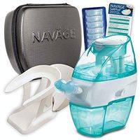 Navage Nasal Care The Works Bundle: Naväge Nose Cleaner, 38 SaltPod Capsules, Countertop Caddy, and Travel Case. 139.85 if Purchased Separately. You Save 19.90 (Black). for Improved Nasal Hygiene.