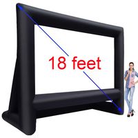 18 feet Inflatable Outdoor Projector Movie Screen - Package with Rope, Blower + Tent Stakes - Great for Outdoor Party Backyard Pool Watch Movies