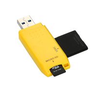 Mini USB 3.0 Micro SD/SDXC TF Card Reader 5Gbps Super Speed Adapter by TOPUNDER (Yellow)