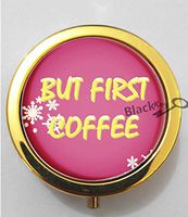 BlackKey OK But First Coffee 3-Compartment Decorative Pocket Gift Box Case Organizer for Pill, Color 2 -880