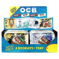 12pc Display - OCB Rolling Tray & Papers Kit - 1 1/4" Hemp