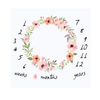 KONPON Baby Monthly Milestone Blanket-Photography Prop Backdrop for Newborn,Infant Newborn Baby Swaddling Month Blanket for Photography New Mom 40x40 W-716