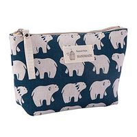 Anpay Multifunctional Durable Fabric Purse Cartoon Pattern Cosmetic Storage Bag Travel Toiletry Pouch Makeup with Zipper