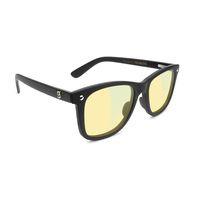 GLASSY Mikemo Premium Blue Light Blocking Glasses, Anti Eyestrain and Fatigue, Glasses for Computer and Gaming, Matte Black Frame, Yellow Lens