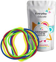 Everyday Educate Sensory Chew Necklace for Boys and Girls - Durable Chew Necklace for Kids with Autism ADHD - Oral Sensory Chew Necklace - Biting Teething Needs - Sensory Chewy (8) Pack