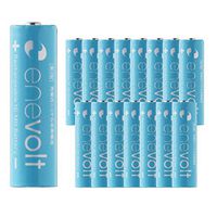 enevolt AA Rechargeable Batteries Ni-MH 2100mAh High-Capacity 1,000 Recharge Cycles and Low Self-Discharge, Pre-Charged, Case Included - 16 Pack