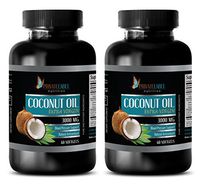 Fat Burner Pills - Extra Virgin - Coconut Oil 3000mg - Coconut Oil Supplements Weight Loss - 2 Bottles 120 Softgels