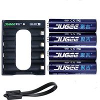 JUGEE 1.5V Rechargeable Battery AA 3000mWh Rechargeable Lithium Li-Ion Batteries with USB Charger (4-Pack)