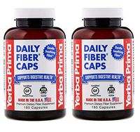 Yerba Prima Daily Fiber Caps for Digestive Health Support, 180 Capsules (Pack of 2)