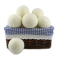 Hoki Found XL Premium New Zealand Wool Dryer Balls, Set of 6 with Cotton Carrying Bag, Natural Fabric Softener