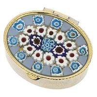 GlassOfVenice Murano Glass Small Millefiori Pill Box - Oval