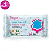 Maxim Organic Cotton Intimate Wipes, 80ct, Organic Feminine Wipes Hypoallergenic with Olive Oil & Chamomile Extract, Vaginal Wipes, 4 Packs of 20
