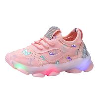 Toddler Baby Kids Boys Girls Diamond LED Lighted Flashing Luminous Skate Sneakers Walking Running Shoes Slip on