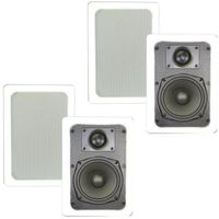 Theater Solutions TS50W in Wall Speakers Surround Sound Home Theater 2 Pair Pack