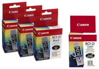 Canon BCI-21 Ink Cartridges (5 Pack, 3 Black and 2 Color)