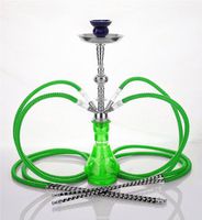4 hose 21" Ahlah Green Hookah Shisha Nargila water glass vase pipes smoke sale