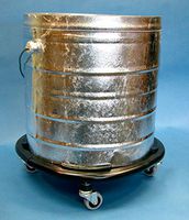Geerpres 2044 Galvanized Steel Round Bucket with Bumper On 2" Casters, 18-1/2" Diameter x 19-1/4" Height, 11 gallon Capacity