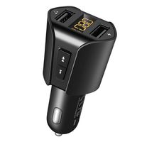 Naouis Bluetooth FM Transmitter for Car,V4.2 Bluetooth FM Transmitter Radio Adapter Car Kit with 5V/ 3.4A Dual USB Ports Charger Hands Free Calling USB Flash Drive for iPhone and Android Smartphones