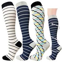 3 Pairs Compression Socks for Women&Men (20-30mmHg)- Best for Running, Travel,Cycling,Pregnant,Nurse, Edema