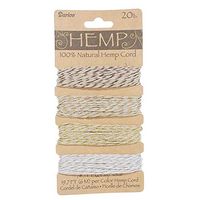 Paracord Planet DIY Gift Tag Supplies – Crafting Supplies for Gift Tags and Personalization – Multiple Tag and Tying Cord Options (Hemp Set - Metallic Stripe)
