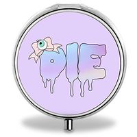 Die Pill Case, Round Stainless Drug Organizer Container Medicine Cover for Pocket Daily&Weekly