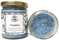 Art of the Root Calming 8 oz Soy Herbal Candle for Anxiety, Tension, Stress & Discord (Wiccan Pagan Hoodoo Conjure)