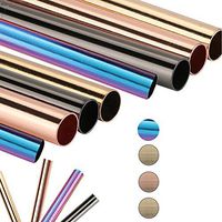 304 Stainless Steel Straw,Healthy Reusable Eco Friendly Pearl Milk Tea Juice Milkshake and Smoothie Straws (10mm,Colorful 10)