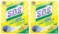 S.O.S Steel Wool Soap Pads, Lemon Fresh, 10 Count (Pack of 6) (Тwo Рack)