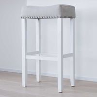 Nathan James 21401 Hylie Nailhead Wood Pub-Height Kitchen Counter Bar Stool 29", Gray/White