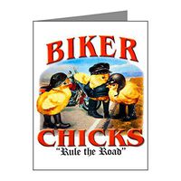 Note Cards (10 Pack) Biker Chicks Women Girls Rule Road