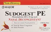 Sudogest PE Generic for Sudafed PE Nasal Decongestant Phenylephrine HCl 10mg Tablets t 6 Packs of 36-count Total 216 Tablet