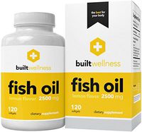 Built Wellness Fish Oil Omega 3 Supplement, Lemon Flavor, 2500 mg, 120 Softgels