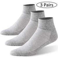 Forcool Diabetic Socks, Men's Women's Non Binding Loose Top Seamless Toe Wide Ankle Low Cut Cotton Diabetic Socks Edema Socks Diabetes Socks for Summer, 3 Pairs Gray Large