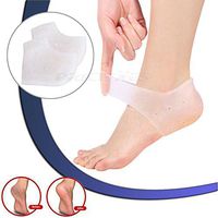 Plantar Fasciitis Inserts Heel Protectors, Gel Back Heel Cups Cushions, Shock Absorption Compression Foot Sleeves Socks, Heel Guard Pads Arch Support Relieve Cracked Heels Spurs Aches Pain (White)