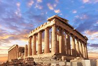 Baocicco Parthenon Sunset Glow View of Acropolis Athens Backdrop 7x5ft Photography Background Greece Landmark Political and Religious Center Ancient History City Tourist Attractions