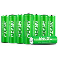 AA Batteries Rechargeable, ANVOW Rechargeable AA NiMH Batteries 1.2V 2500mAh High-Capacity 1200 Cycles Recyclable Recharge Battery, 8 Counts