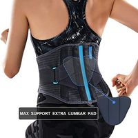 T TIMTAKBO Lower Back Brace W/Removable Lumbar Pad for Men Women Herniated Disc,Sciatica,Scoliosis,Waist Pain,Lumbar Support Belt (Gray/Blue, Plus Size 2XL)