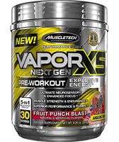 MuscleTech Vapor X5 Next Gen Pre Workout Powder, Explosive Energy Supplement, Fruit Punch Blast, 30 Servings (9.28oz)