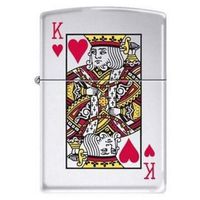 Zippo "King of Hearts-Poker" High Polish Chrome Lighter, 7555