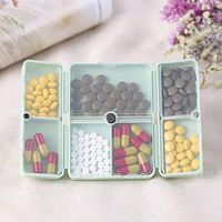Dergo ☀Magnetic Supplement Box,Portable Medicine Case Foldable Magnetic Supplement Pill Box Organizer (B)