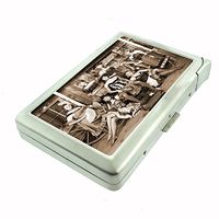 Perfection In Style Metal Cigarette Case with Built in Lighter Vintage Saloon Ladies Design 001